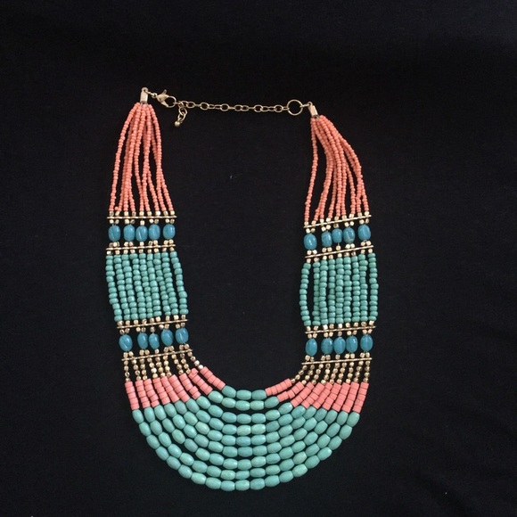 Decree Turquoise and Coral necklace - Picture 3 of 7